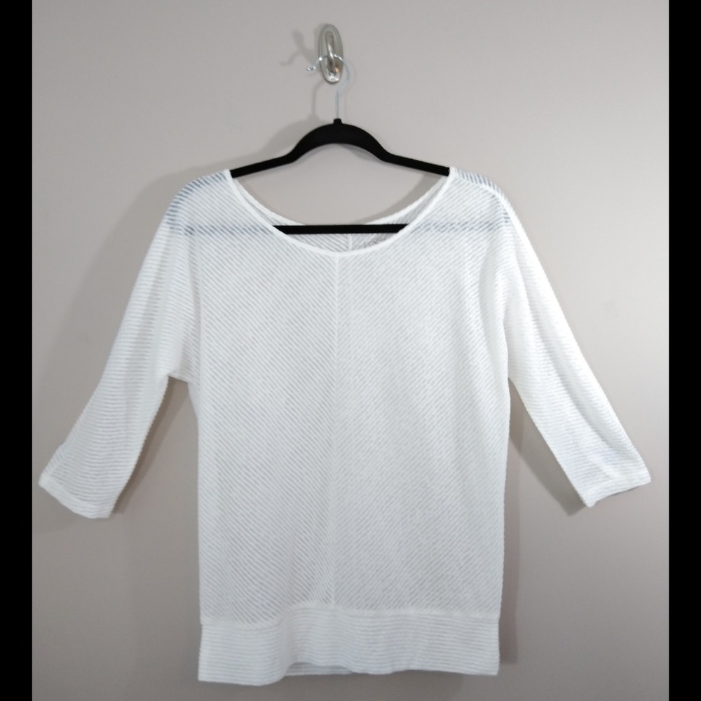 Ann Taylor Loft Sheer White Top Size XS